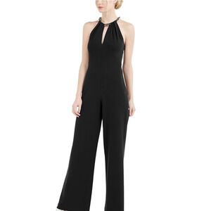 White House Black Market Wide Leg Black Jumpsuit Size 6